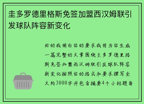 圭多罗德里格斯免签加盟西汉姆联引发球队阵容新变化 圭多罗德里格斯免签加盟西汉姆联引发球队阵容新变化